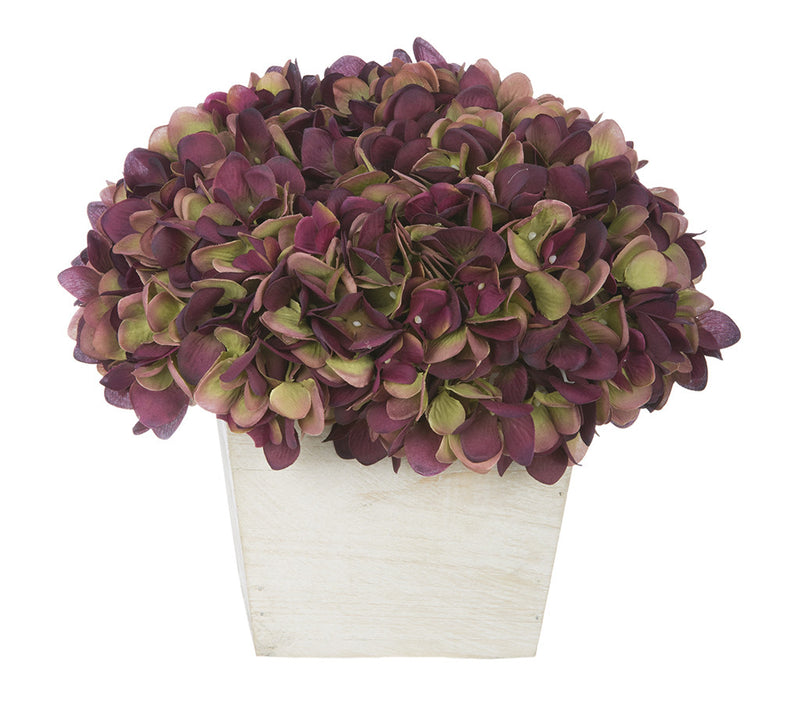 Artificial Hydrangea in White-Washed Wood Cube - House of Silk Flowers®
 - 16