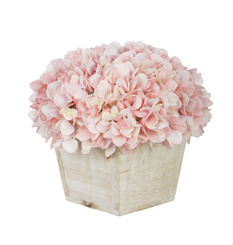 Artificial Hydrangea in White-Washed Wood Cube - House of Silk Flowers®
 - 17
