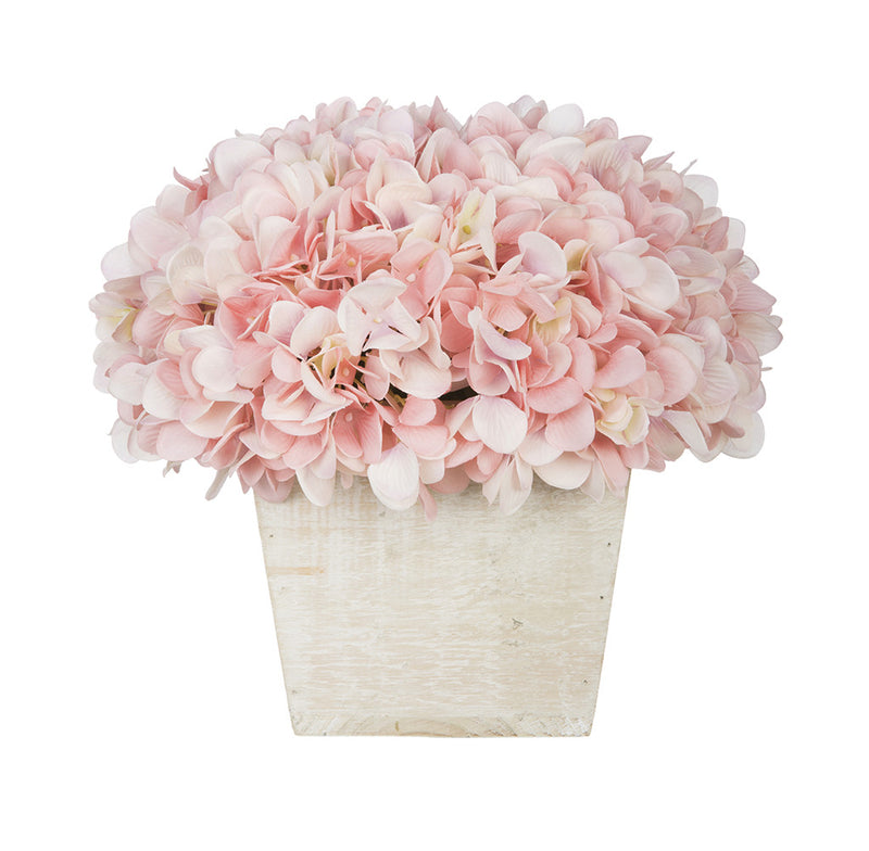 Artificial Hydrangea in White-Washed Wood Cube - House of Silk Flowers®
 - 18
