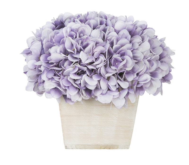 Artificial Hydrangea in White-Washed Wood Cube - House of Silk Flowers®
 - 22