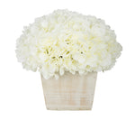 Artificial Hydrangea in White-Washed Wood Cube - House of Silk Flowers®
 - 2