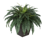Artificial Fern in Square Zinc Planter - House of Silk Flowers®
 - 8
