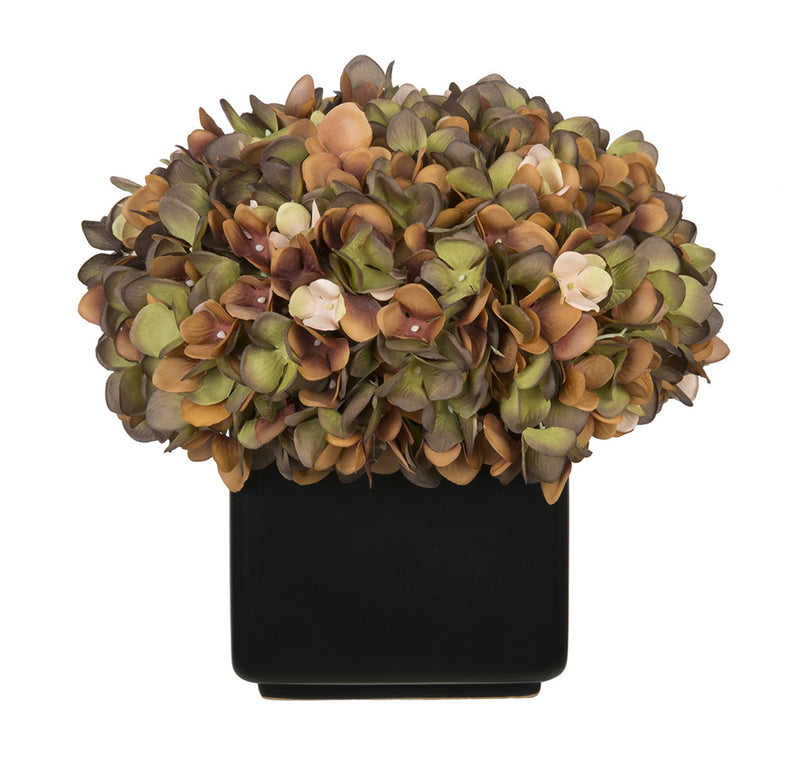 Artificial Hydrangea in Large Black Cube Ceramic - House of Silk Flowers®
 - 12