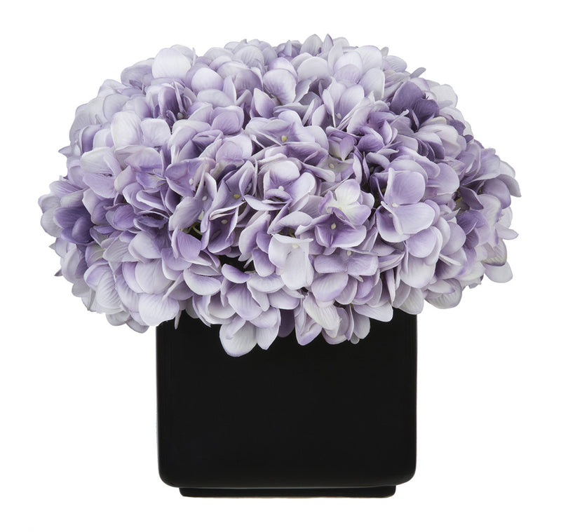 Artificial Hydrangea in Large Black Cube Ceramic - House of Silk Flowers®
 - 20
