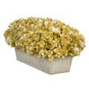 Artificial Hydrangea in White-Washed Wood Ledge sage