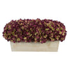 Artificial Hydrangea in White-Washed Wood Ledge plum