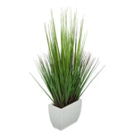 27-inch Grass in Small Cream Rectangle Zinc House of Silk Flowers®