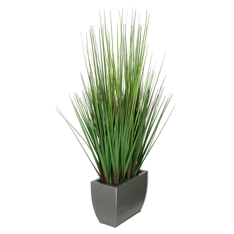 27-inch Grass in Small Silver Rectangle Zinc House of Silk Flowers®