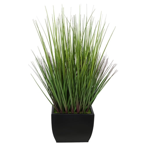 28-inch Grass in Medium Black Rectangle Zinc House of Silk Flowers®