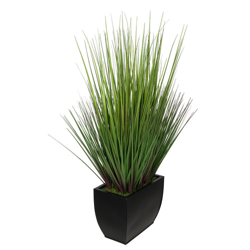 28-inch Grass in Medium Black Rectangle Zinc House of Silk Flowers®