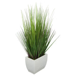28-inch Grass in Medium Cream Rectangle Zinc House of Silk Flowers®