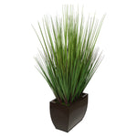 28-inch Grass in Medium Gloss Brown Rectangle Zinc House of Silk Flowers®