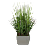 28-inch Grass in Medium Silver Rectangle Zinc House of Silk Flowers®
