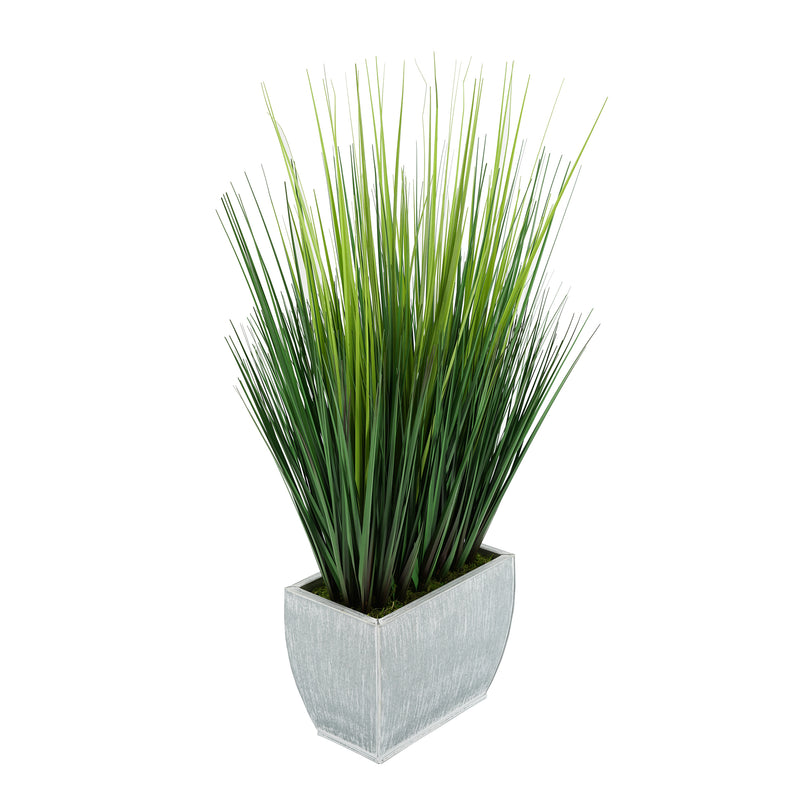 28-inch Grass in Medium Farmhouse Rectangle Zinc House of Silk Flowers®