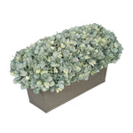 Artificial Teal Hydrangea in Gloss Silver Zinc Rectangle House of Silk Flowers®