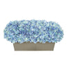 Artificial Blue Hydrangea in Gloss Silver Zinc Rectangle House of Silk Flowers®