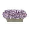 Artificial Lavender Hydrangea in Gloss Silver Zinc Rectangle House of Silk Flowers®