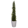 Artificial 36-inch Boxwood Pencil Topiary in Cream Zinc - House of Silk Flowers®