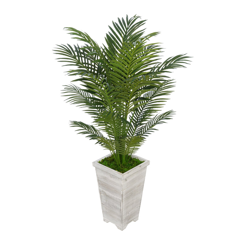 4-1/2 foot Areca Palm in Tall Washed Wood Planter House of Silk Flowers®