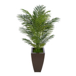 4-1/2 foot Areca Palm in Tapered Square Zinc House of Silk Flowers®