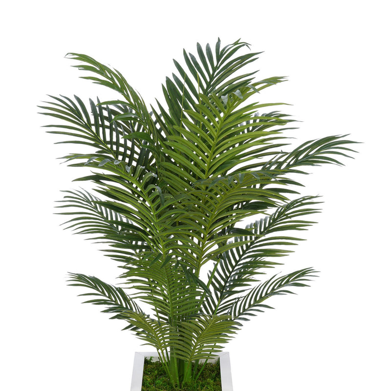 Artificial 4-1/2 foot Areca Palm in Tapered Square Zinc