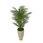 4-1/2 foot Areca Palm in Industrial Metal Planter House of Silk Flowers®