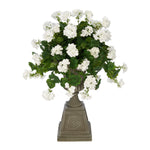Faux Geranium in Grey Footed Tuscan Urn Planter House of Silk Flowers®