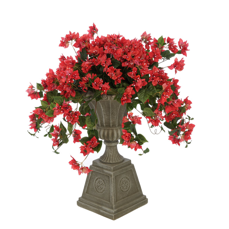 Faux Bougainvillea in Grey Footed Tuscan Urn Planter House of Silk Flowers®