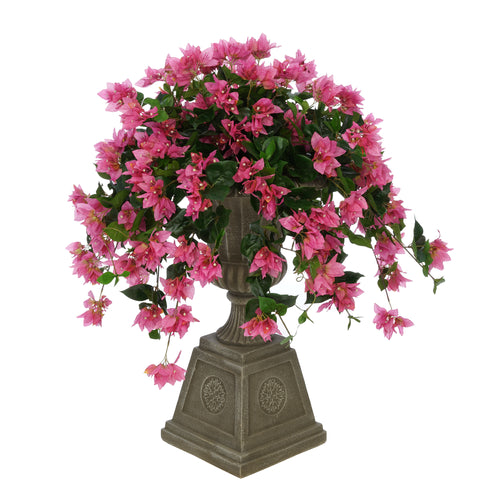 Faux Bougainvillea in Grey Footed Tuscan Urn Planter House of Silk Flowers®