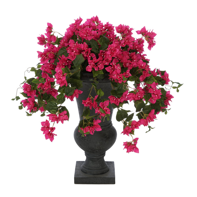 Faux Bougainvillea in Black-Washed Roman Urn Planter House of Silk Flowers®