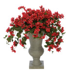 Faux Bougainvillea in Grey-Washed Roman Urn Planter House of Silk Flowers®