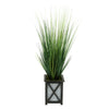 Artificial 46-inch Grass in Wood/Metal Planter Black Crisscross House of Silk Flowers®