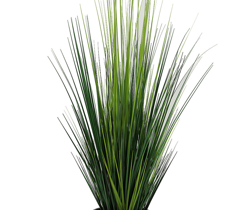 Artificial Reed Grass in Ribbed Metal Planter
