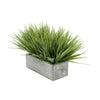 Artificial Frosted Farm Grass in 9" Grey Washed Wood Trough