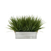 Artificial Green Farm Grass in 9" Grey-Washed Wood Trough with Rope Handles