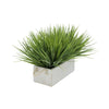 Artificial Frosted Farm Grass in 9" White-Washed Wood Trough with Rope Handles