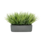 Artificial Frosted Farm Grass in 11" Grey Sandy Texture Ceramic