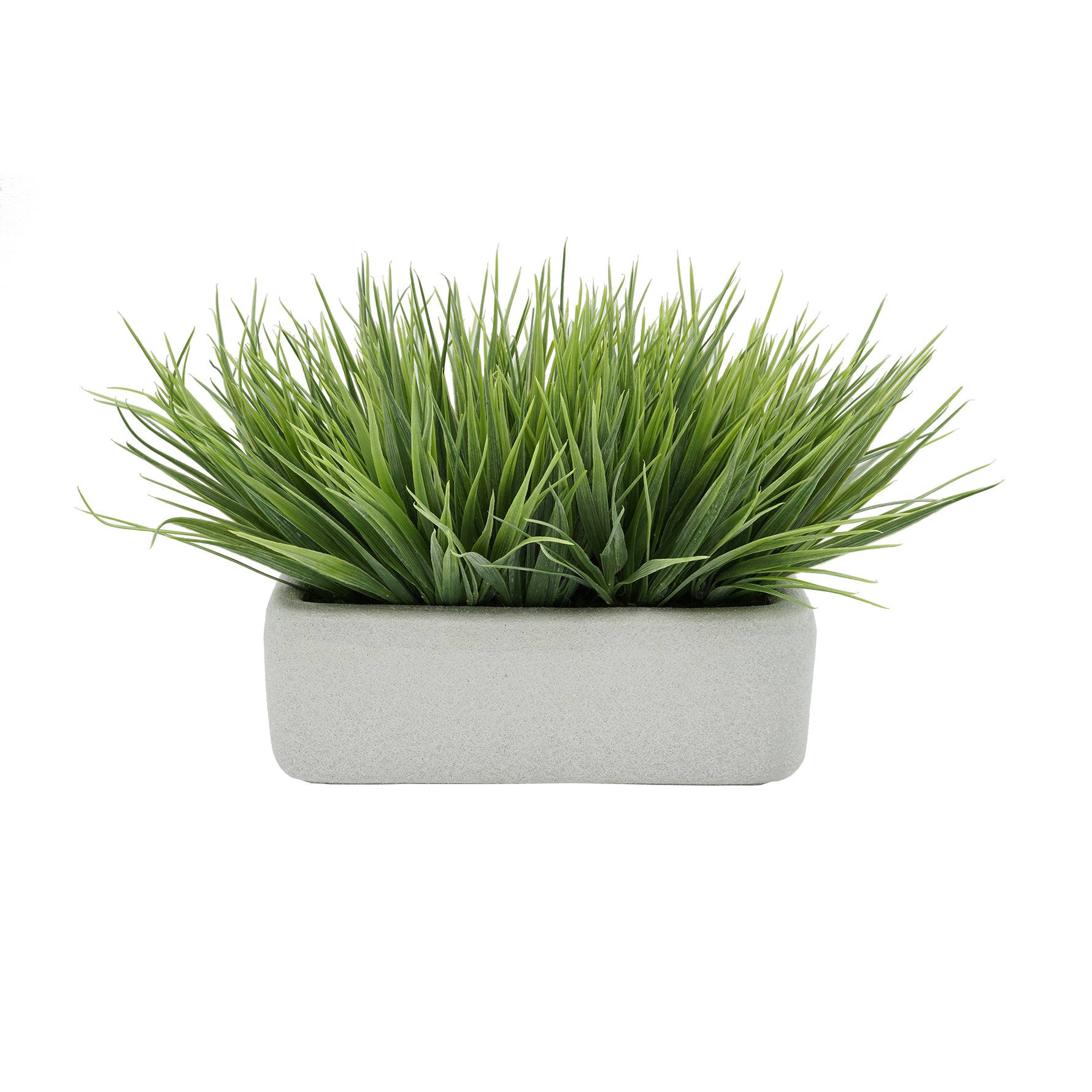 Artificial Frosted Farm Grass in 11" White Sandy Texture Ceramic