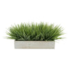 Artificial Frosted Farm Grass in 15" White Washed Wood Trough House of Silk Flowers®
