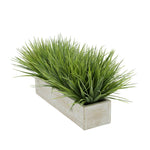 Artificial Frosted Farm Grass in 15" White Washed Wood Trough House of Silk Flowers®