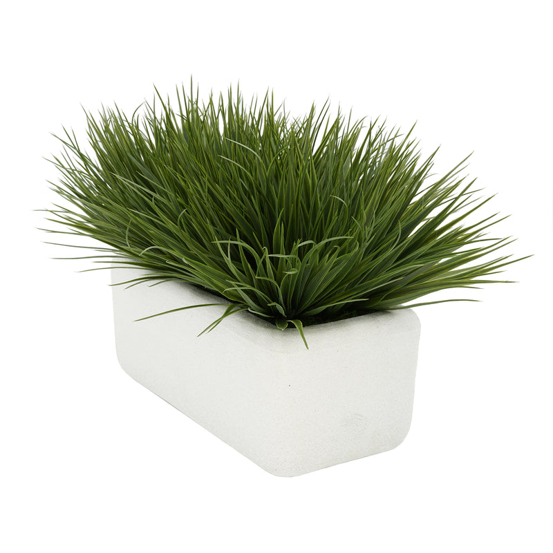 Artificial Green Farm Grass in 14" Ceramic