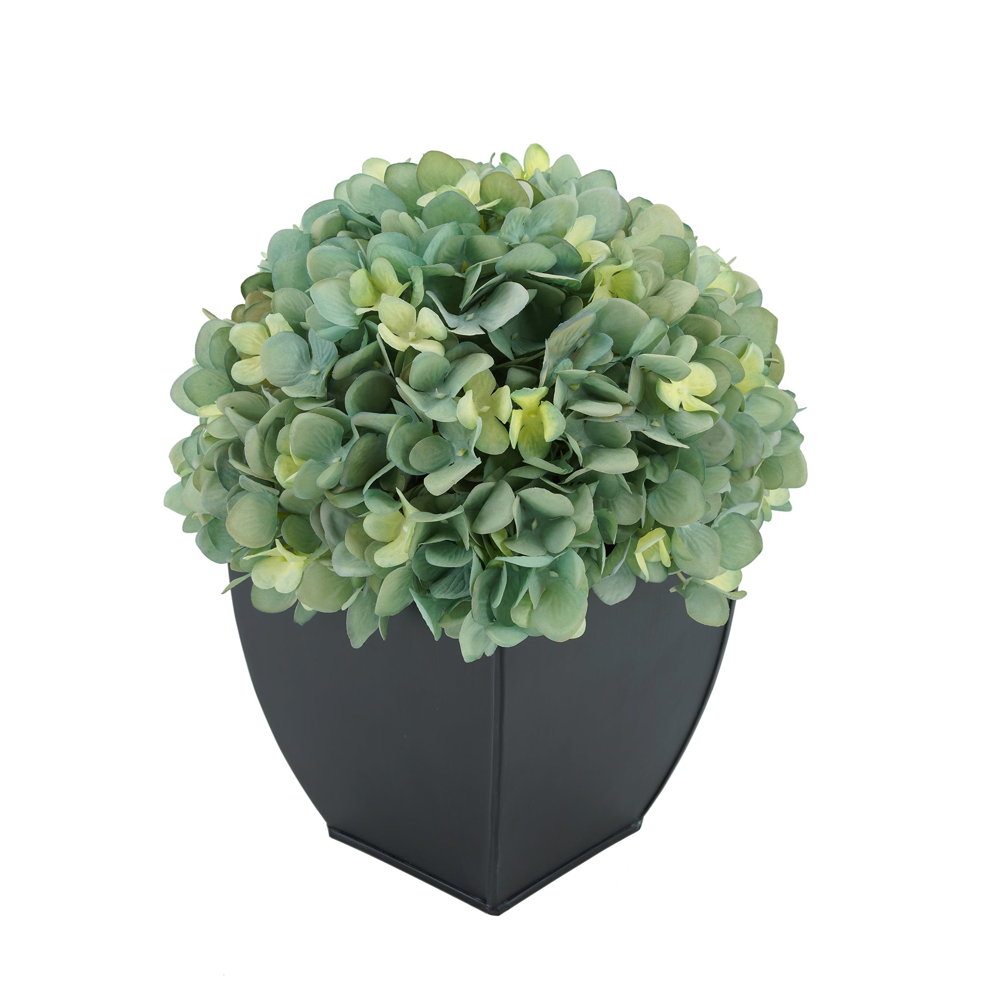 Artificial Hydrangea in Black Tapered Zinc Cube – House of Silk