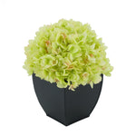 Artificial Green Hydrangea in Black Tapered Zinc Cube House of Silk Flowers®