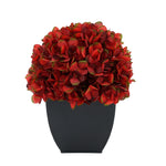 Artificial Burgundy Hydrangea in Black Tapered Zinc Cube House of Silk Flowers®