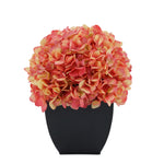 Artificial Coral Hydrangea in Black Tapered Zinc Cube House of Silk Flowers®