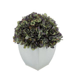 Artificial Antique Purple Hydrangea in Cream Tapered Zinc Cube