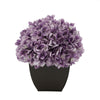 Artificial Hydrangea in Matte Brown Tapered Zinc Cube lavender