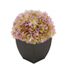 Artificial Hydrangea in Matte Brown Tapered Zinc Cube lilac