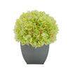 Artificial Hydrangea in Silver Tapered Zinc Cube green