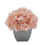 Artificial Hydrangea in Silver Tapered Zinc Cube pink